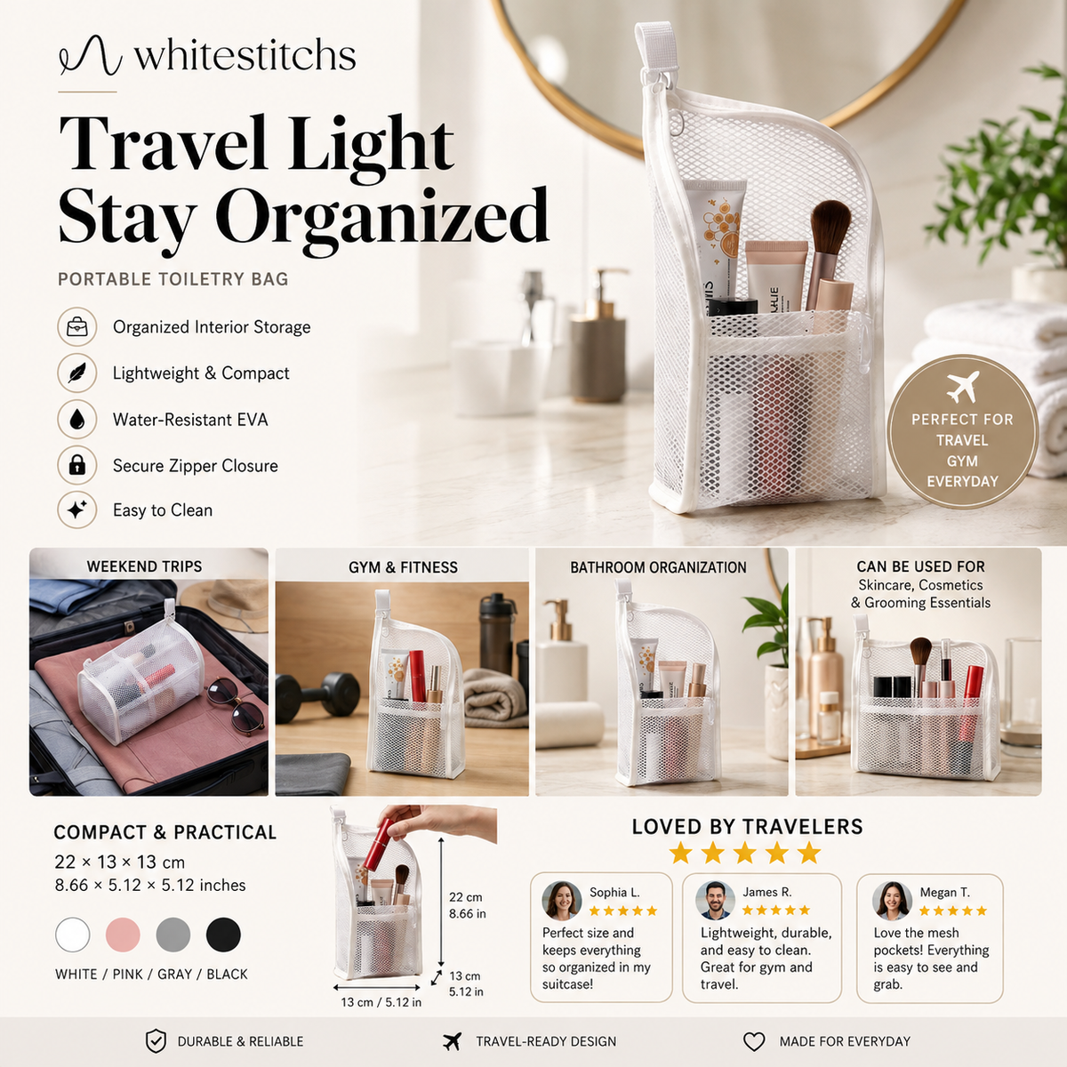 🧳 LIMITED‑TIME 50% OFF! 🧼 31,529 Sold – Portable Lightweight Travel Toiletry Bag – Smart Internal Dividers, Compact EVA Build & Water-Resistant ✈️