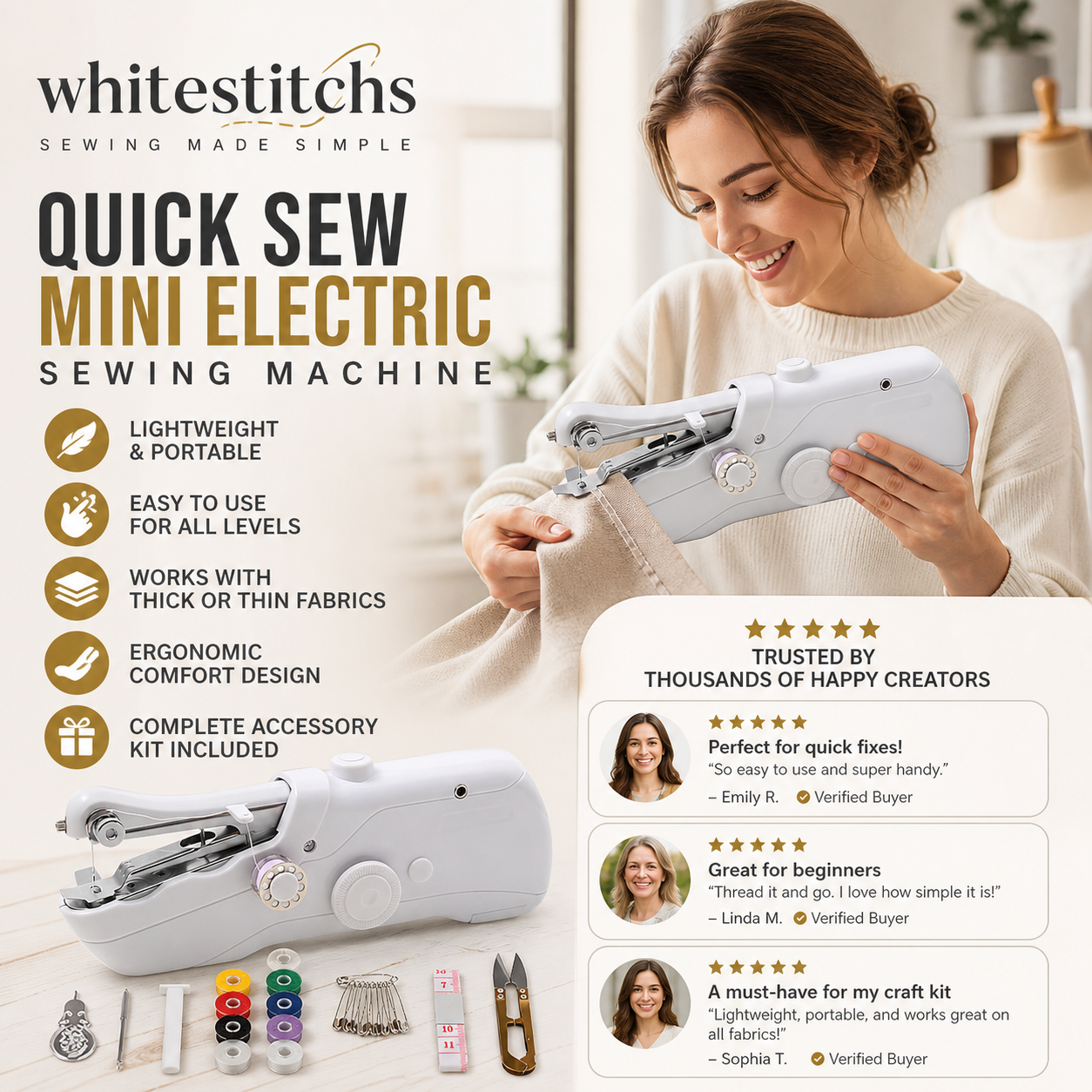 🔥Limited Time Promotion 50% OFF🔥🧵Mini Electric Sewing Machine – Lightweight, Portable & Easy to Use! ✨
