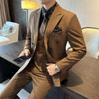 Men’s Premium 3-Piece Suit – Jacket, Vest & Matching Pants