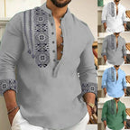 🎉 50% OFF HOT SALE! 🎉 Men's Long-Sleeve Stand Collar Shirt – Casual • Sharp • Effortless