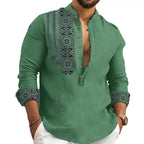 🎉 50% OFF HOT SALE! 🎉 Men's Long-Sleeve Stand Collar Shirt – Casual • Sharp • Effortless