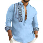 🎉 50% OFF HOT SALE! 🎉 Men's Long-Sleeve Stand Collar Shirt – Casual • Sharp • Effortless