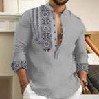 🎉 50% OFF HOT SALE! 🎉 Men's Long-Sleeve Stand Collar Shirt – Casual • Sharp • Effortless