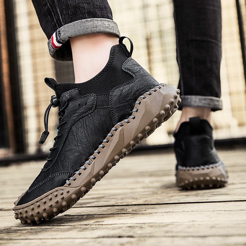 【🔥50% OFF】 Men's hand-stitched leather casual sneakers✈️ 2 pairs Free Shipping