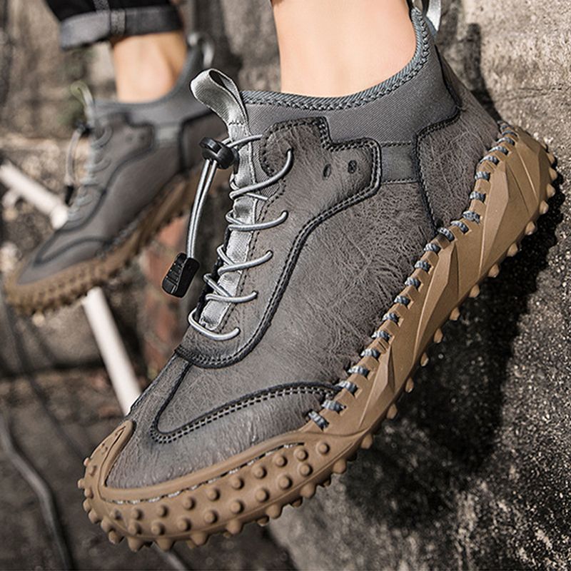 【🔥50% OFF】 Men's hand-stitched leather casual sneakers✈️ 2 pairs Free Shipping