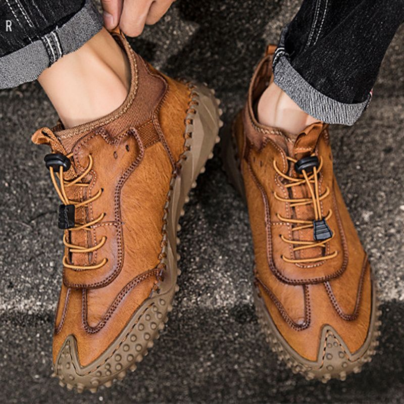 【🔥50% OFF】 Men's hand-stitched leather casual sneakers✈️ 2 pairs Free Shipping