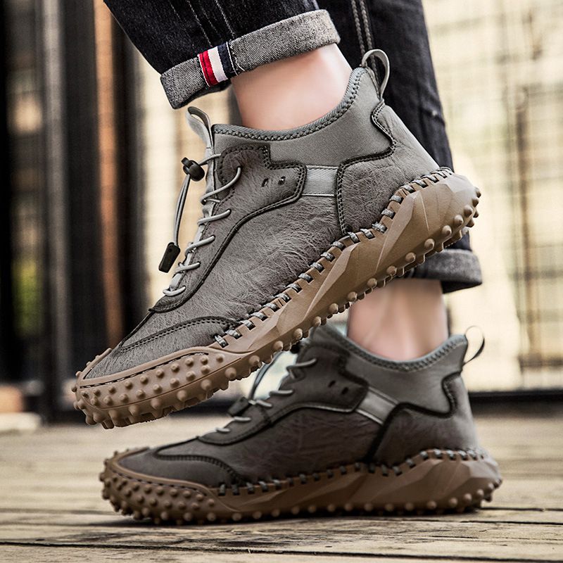 【🔥50% OFF】 Men's hand-stitched leather casual sneakers✈️ 2 pairs Free Shipping