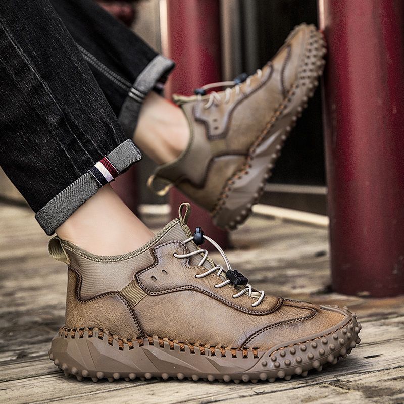 【🔥50% OFF】 Men's hand-stitched leather casual sneakers✈️ 2 pairs Free Shipping