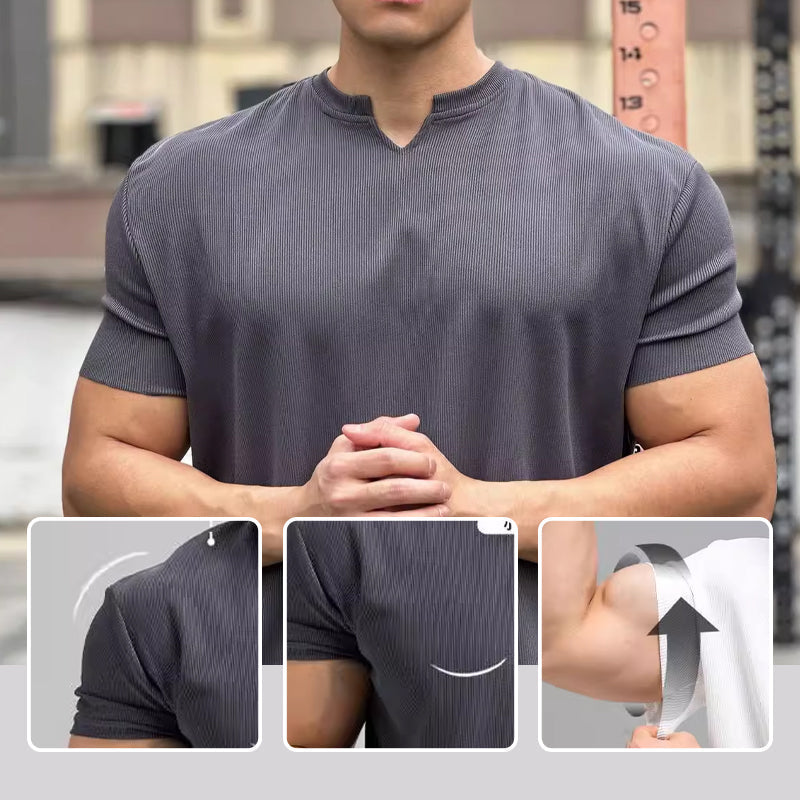 🎁Special Sale 50% OFF⏳Men's V-Neck Short Sleeve Muscle Athletic Workout T-Shirts