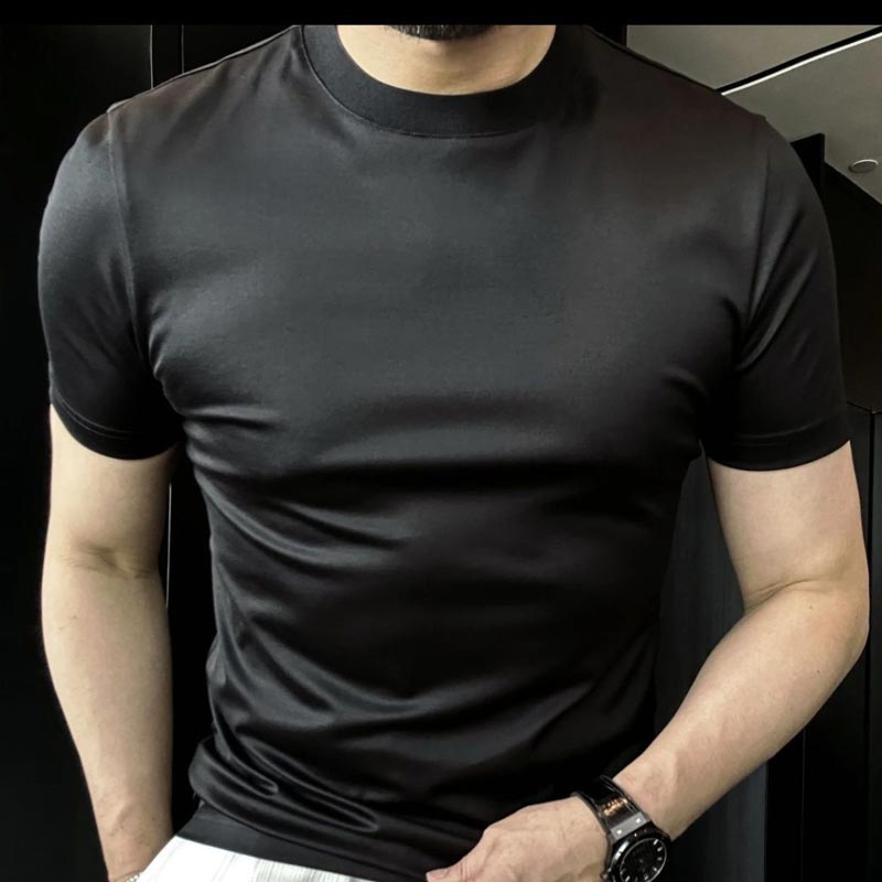 ✨New Arrival 50% Sale✨Men's Mercerized Breathable Ice Silk Short-sleeve T-shirt