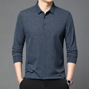 ✨New Arrival✨Men’s Elegant Casual 3-button Lapel Collar Long-sleeve T-shirt