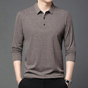 ✨New Arrival✨Men’s Elegant Casual 3-button Lapel Collar Long-sleeve T-shirt