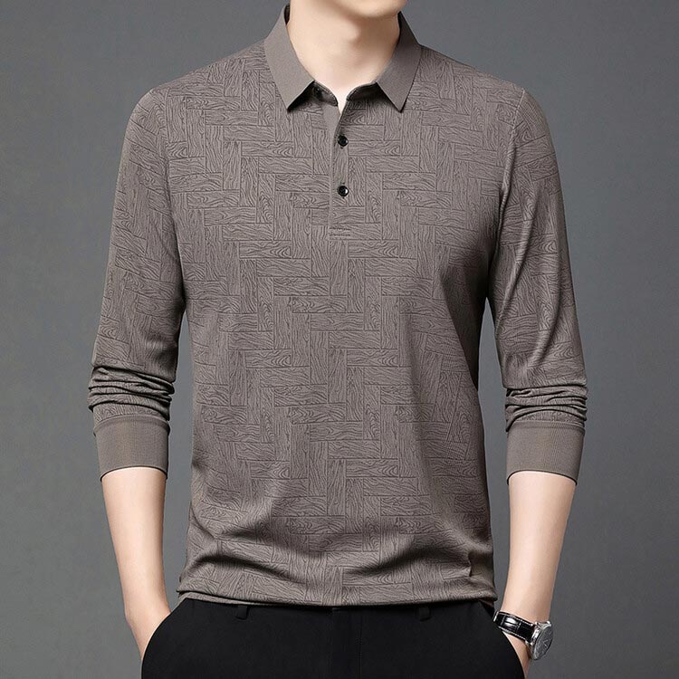 ✨New Arrival✨Men’s Elegant Casual 3-button Lapel Collar Long-sleeve T-shirt