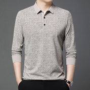 ✨New Arrival✨Men’s Elegant Casual 3-button Lapel Collar Long-sleeve T-shirt
