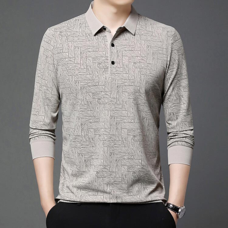 ✨New Arrival✨Men’s Elegant Casual 3-button Lapel Collar Long-sleeve T-shirt