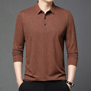 ✨New Arrival✨Men’s Elegant Casual 3-button Lapel Collar Long-sleeve T-shirt
