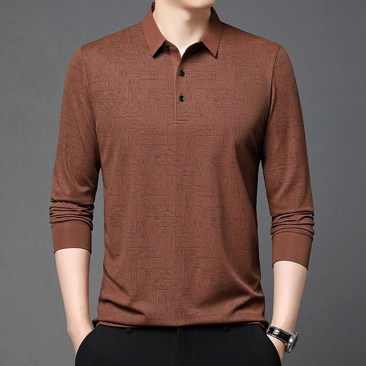 ✨New Arrival✨Men’s Elegant Casual 3-button Lapel Collar Long-sleeve T-shirt