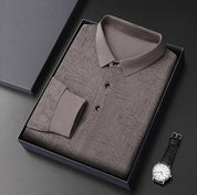 ✨New Arrival✨Men’s Elegant Casual 3-button Lapel Collar Long-sleeve T-shirt