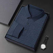 ✨New Arrival✨Men’s Elegant Casual 3-button Lapel Collar Long-sleeve T-shirt