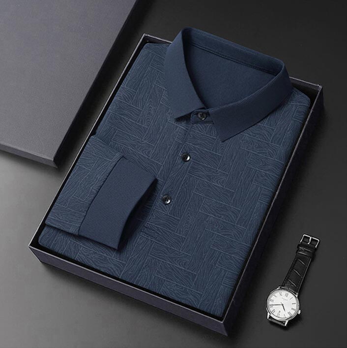 ✨New Arrival✨Men’s Elegant Casual 3-button Lapel Collar Long-sleeve T-shirt