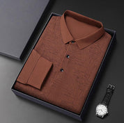 ✨New Arrival✨Men’s Elegant Casual 3-button Lapel Collar Long-sleeve T-shirt