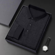 ✨New Arrival✨Men’s Elegant Casual 3-button Lapel Collar Long-sleeve T-shirt