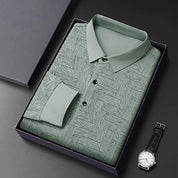 ✨New Arrival✨Men’s Elegant Casual 3-button Lapel Collar Long-sleeve T-shirt
