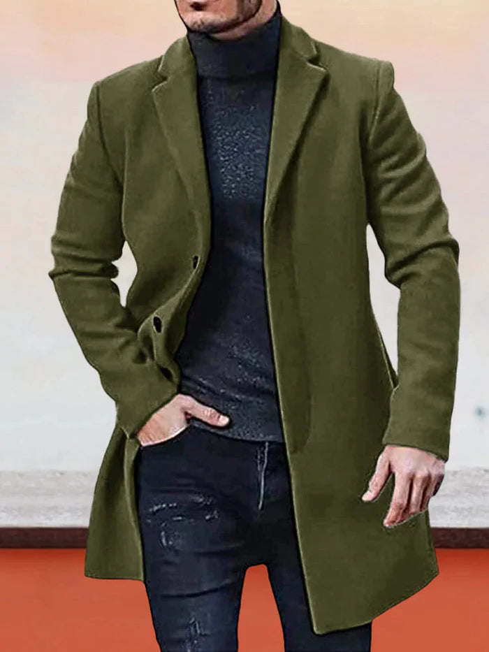 👔 Men's Classic Single Row Buckle Solid Color Jacket - Timeless Daily Essential 50% OFF