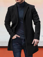 👔 Men's Classic Single Row Buckle Solid Color Jacket - Timeless Daily Essential 50% OFF