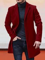 👔 Men's Classic Single Row Buckle Solid Color Jacket - Timeless Daily Essential 50% OFF
