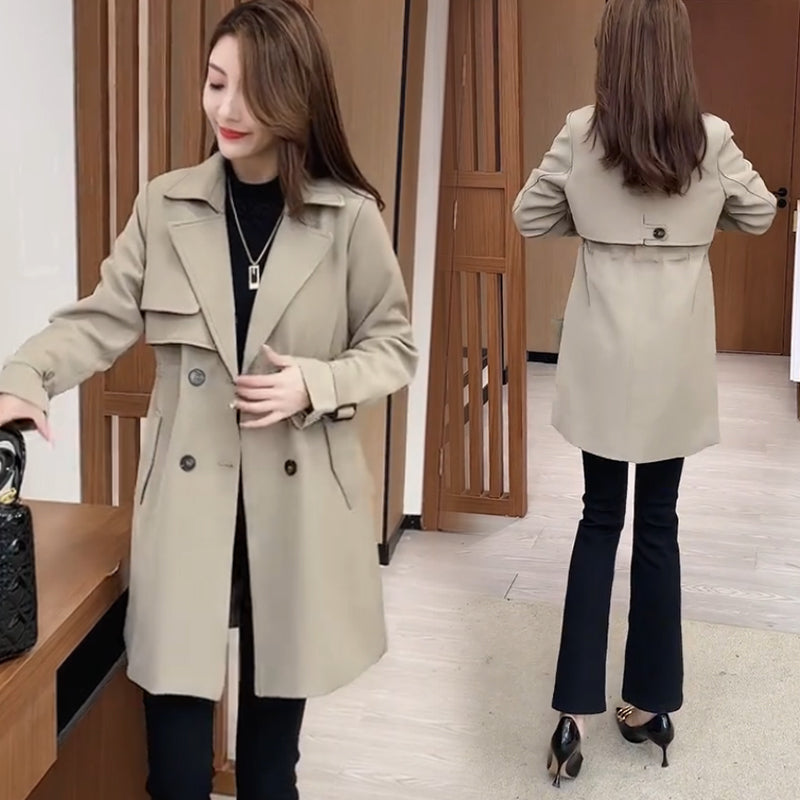 Clearance Sale💥Comfortable Waisted Lapel Trench Coat