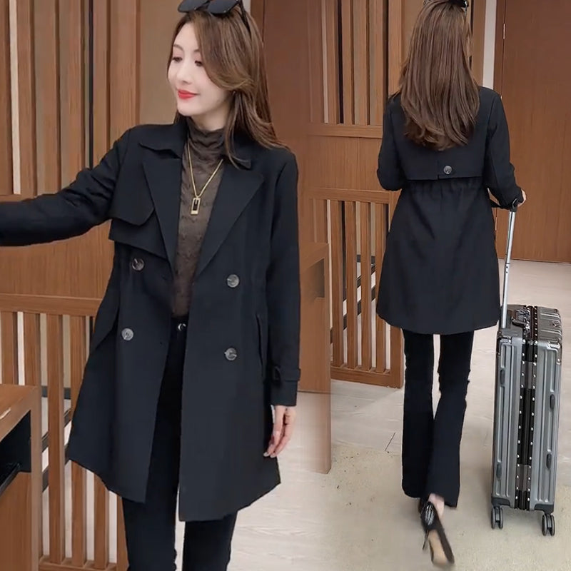 Clearance Sale💥Comfortable Waisted Lapel Trench Coat