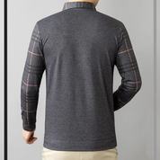 ⏳Multi-scenario fit🔥Men's Faux Two Piece Lapel Long-Sleeve Tops👔
