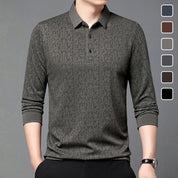 🔥HOT SALE 50%OFF🔥Fliwos Men's Business Casual Lapel Long Sleeve T-Shirt