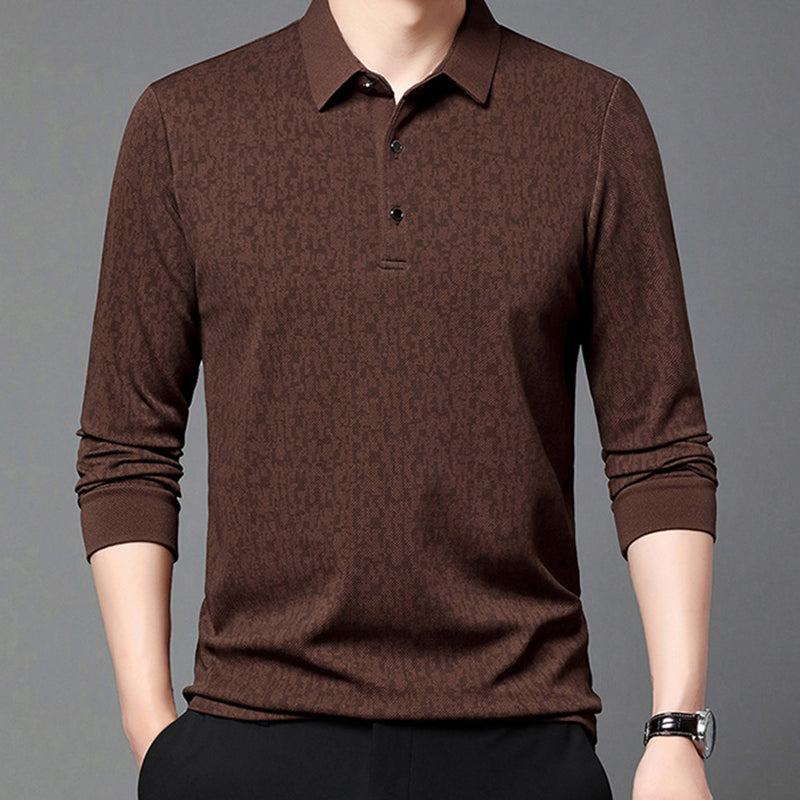 🔥HOT SALE 50%OFF🔥Fliwos Men's Business Casual Lapel Long Sleeve T-Shirt