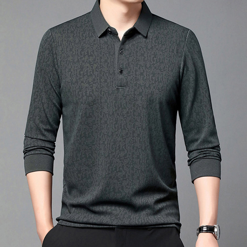 🔥HOT SALE 50%OFF🔥Fliwos Men's Business Casual Lapel Long Sleeve T-Shirt