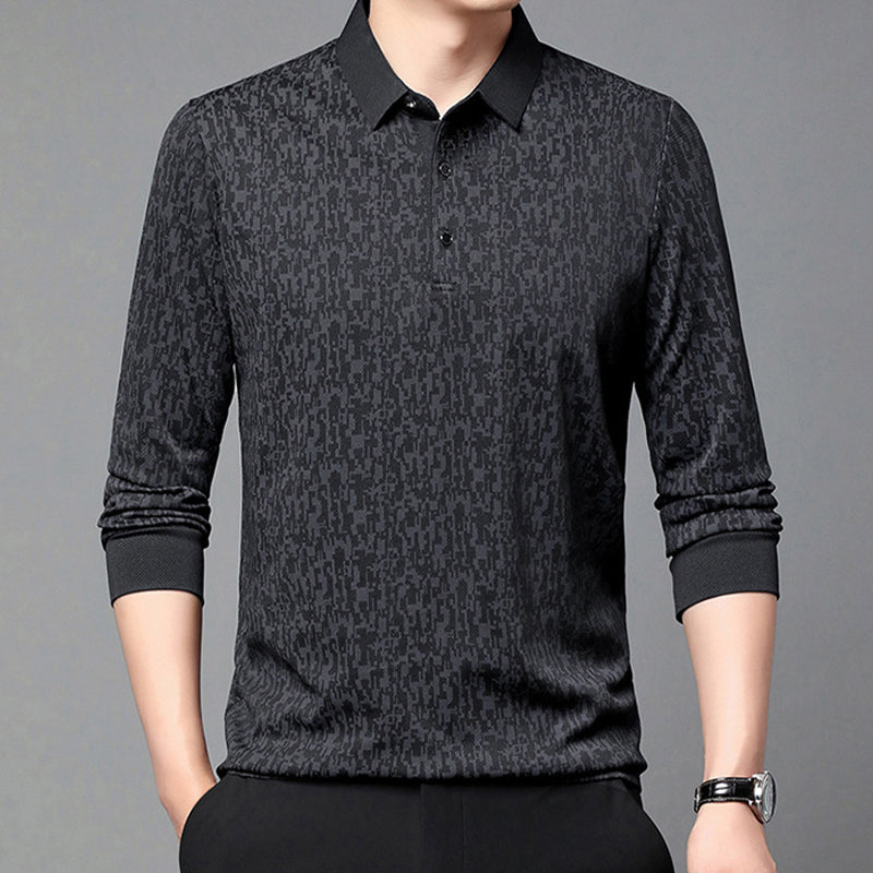🔥HOT SALE 50%OFF🔥Fliwos Men's Business Casual Lapel Long Sleeve T-Shirt