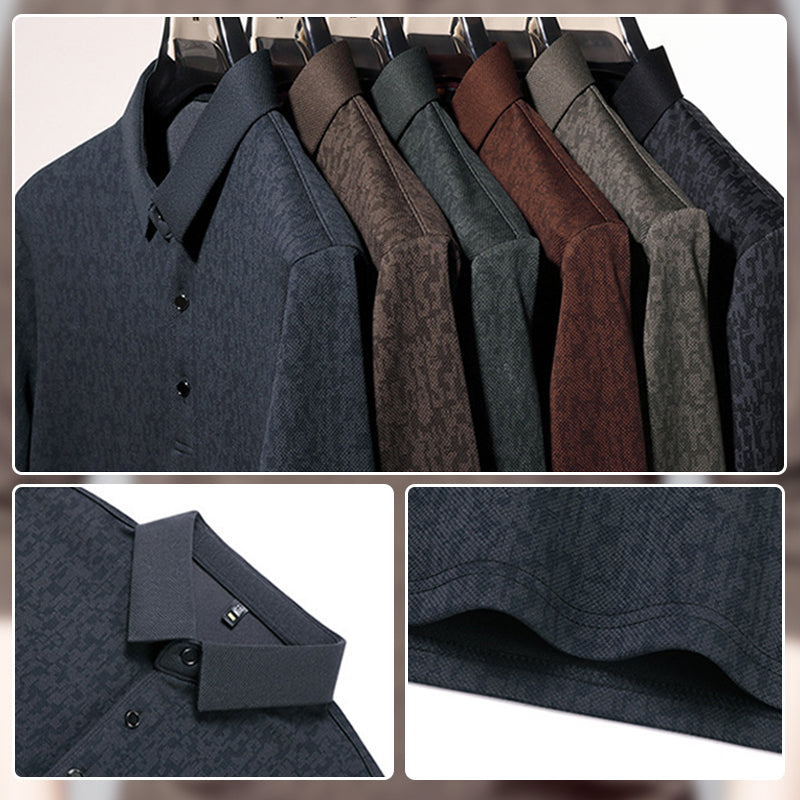 🔥HOT SALE 50%OFF🔥Fliwos Men's Business Casual Lapel Long Sleeve T-Shirt