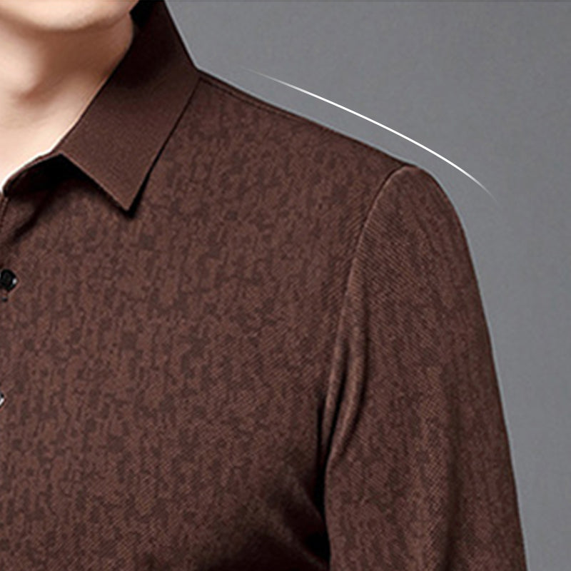 🔥HOT SALE 50%OFF🔥Fliwos Men's Business Casual Lapel Long Sleeve T-Shirt