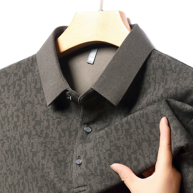 🔥HOT SALE 50%OFF🔥Fliwos Men's Business Casual Lapel Long Sleeve T-Shirt