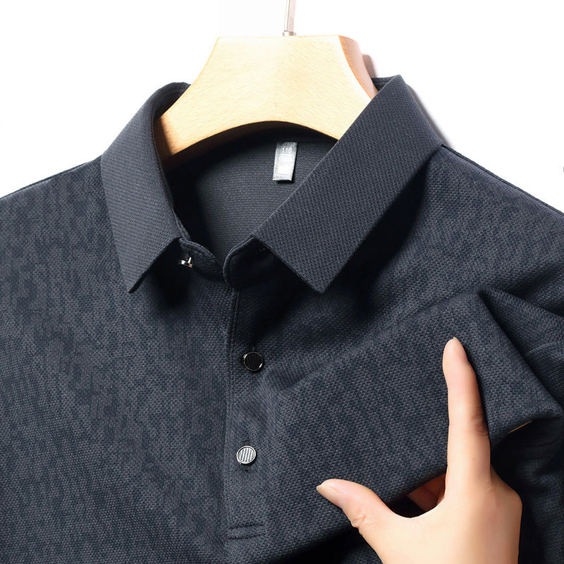 🔥HOT SALE 50%OFF🔥Fliwos Men's Business Casual Lapel Long Sleeve T-Shirt