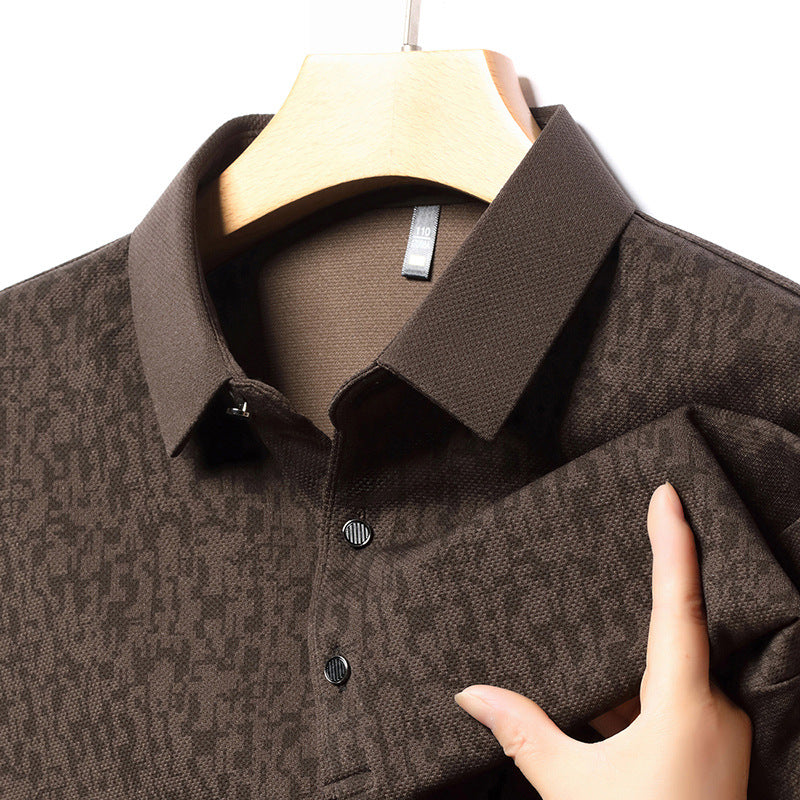 🔥HOT SALE 50%OFF🔥Fliwos Men's Business Casual Lapel Long Sleeve T-Shirt
