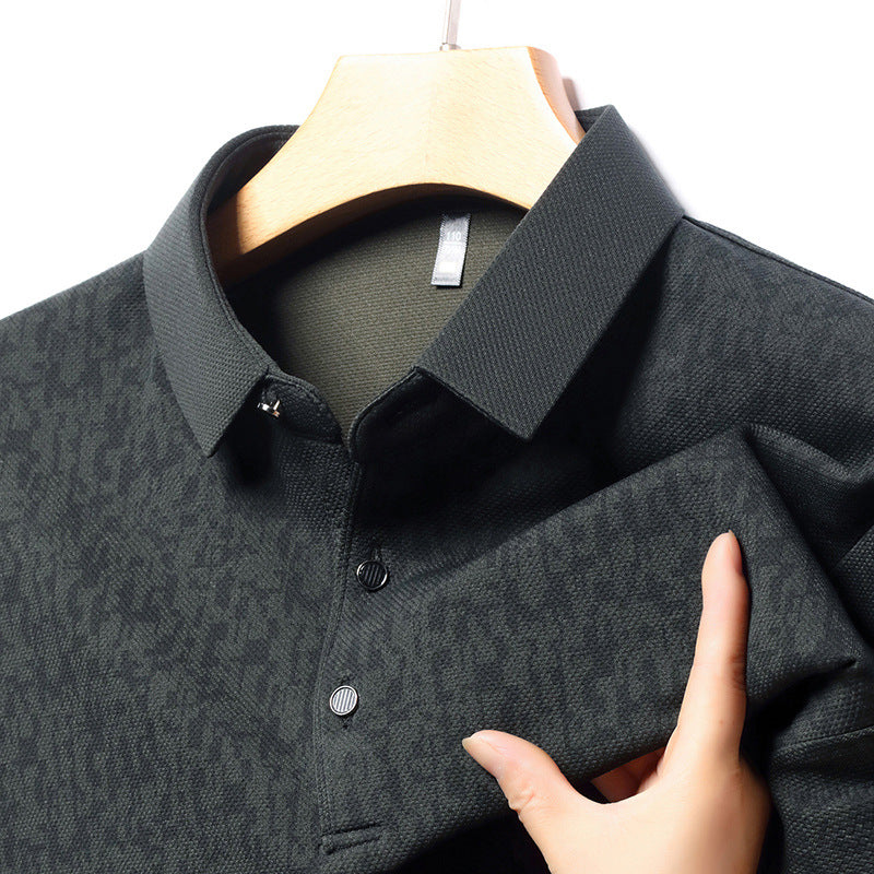 🔥HOT SALE 50%OFF🔥Fliwos Men's Business Casual Lapel Long Sleeve T-Shirt
