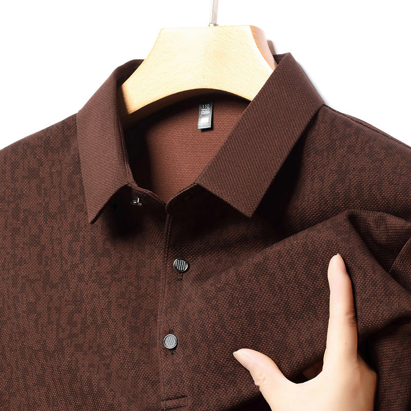 🔥HOT SALE 50%OFF🔥Fliwos Men's Business Casual Lapel Long Sleeve T-Shirt