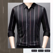 Men's Thickened Striped Lapel Button Down Shirts