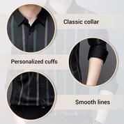 Men's Thickened Striped Lapel Button Down Shirts