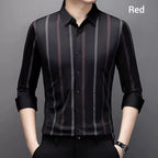 Men's Thickened Striped Lapel Button Down Shirts