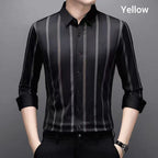 Men's Thickened Striped Lapel Button Down Shirts
