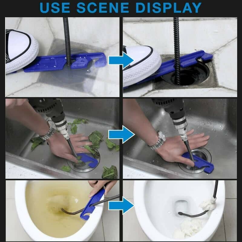 🔥HOT SALE🔥Electric Drain Dredging Spring - Professional Auger Cable for Unclogging Sinks, Bathtubs & Sewer Pipes