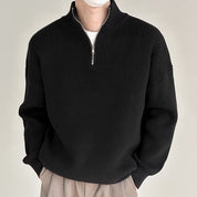 Men's Casual Ribbed Half-Zip Sweater